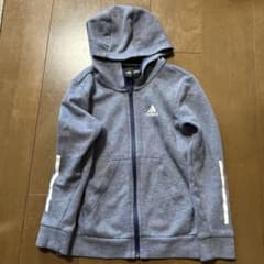 adidas フード付きジャージ 140cm グレーのサムネイル