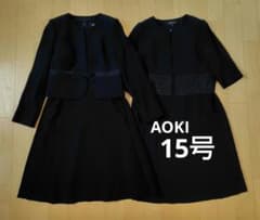 AOKI 礼服 ジャケット ワンピース 15号 ブラック 3点セット(試着のみ)のサムネイル