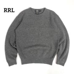 RRL ラルフローレン ラムズウール 長袖ニット セーター M グレー 無地 RRL ラルフローレン ラムズウール 長袖ニット セーター M グレー 無地