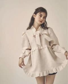 Treat Ürself トリートユアセルフジャガードリボンペプラム ワンピースのサムネイル