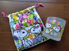 SNOOPY スヌーピー プラスチックマグカップ＆袋のセットのサムネイル