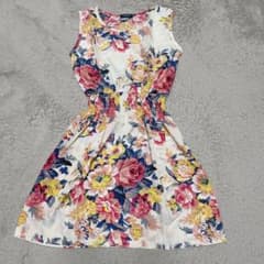 y2k 00s 平成 新品 花柄 ノースリーブ ミニ ワンピース レディースのサムネイル