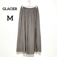 Gracia Long Flare Skirt, Size M, Brown, Elastic Waistband, Voluminous, 1143