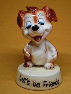 Vintage Ceramic Dog Figurine Ornament, Interior Decor, Craftwork, Art Piece A1237