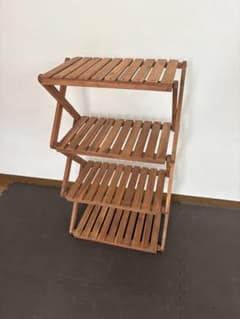 木製 折りたたみ 4段ラック / アウトドア キャンプのサムネイル