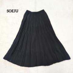 ソージュ SOEJU プリーツスカート 85cm丈 ロング 黒 - メルカリ