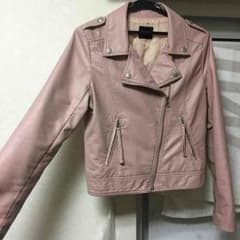 値下げ ピンクレザージャケットのサムネイル