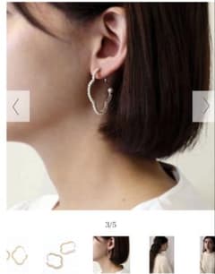 NATURALI JEWELRY オーバルフラワー巻フープパールピアスキャッチ無のサムネイル
