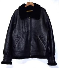 J.K MEMBERS  B-3 ムートンレザーフライトジャケット ブラックのサムネイル
