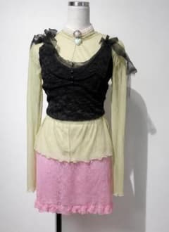 ベルベット レース キャミソール 短丈 クロップド itimi shury