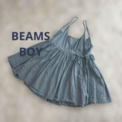 BEAMS BOYビームス コットンリネン カシュクール キャミソール ブルー