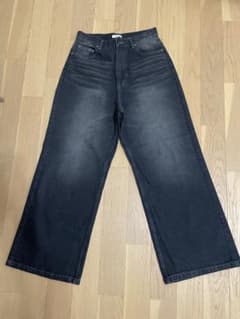 Regen Glanz ワイドバギーデニムパンツ ブラックのサムネイル