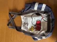 スヌーピー トートバッグ 大きめ ネイビーのサムネイル