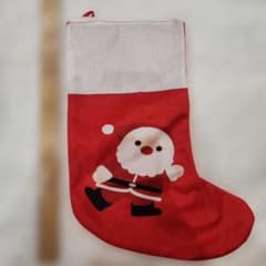 クリスマス用 サンタ柄 ソックス レッドのサムネイル