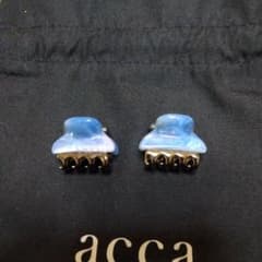 acca ヘアクリップ ミニブルーネイビーマーブル - メルカリ