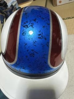 HONDA 半帽ヘルメット 青赤ストライプラメのサムネイル