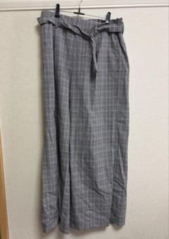 GU グレンチェック ワイドパンツ ベルト付き XLサイズのサムネイル