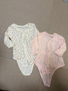ボディスーツ 肌着 長袖 2枚セット(西松屋) 80サイズ　花柄のサムネイル