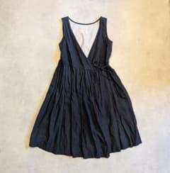 イチアンティークス リネン カシュクールワンピース ノースリーブ