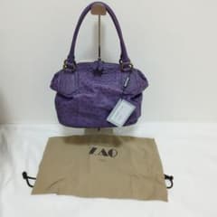 極美品 ZAO ザオー オーストリッチ ハンドバッグ パープル 本革 日本製 極美品 ZAO ザオー オーストリッチ ハンドバッグ パープル 本革 日本製