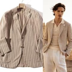 LARDINI ラルディーニ テーラード ジャケット リネン 春夏 52 XL