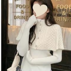 【white】ケープセット ケーブルニットのサムネイル