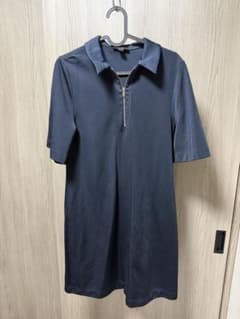 COS ハーフジップ ミニワンピース ネイビー