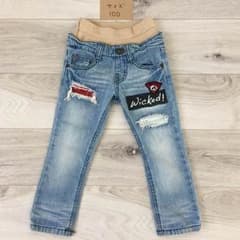 ㉓ JUNK STORE ダメージデニム パンツ 100のサムネイル