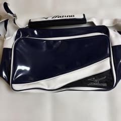 MIZUNO 野球用エナメルショルダーバッグ ネイビー×ホワイトのサムネイル