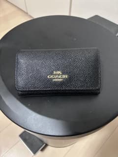 ！ COACH コーチ レザー キーケース 6連 ブラック クロスグレインのサムネイル