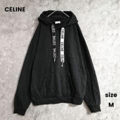 大人気❗️CELINE セリーヌ ロゴパーカー ゆるだぼ 黒白 イタリア製 