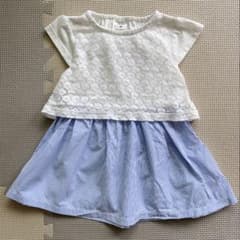 SIMPLE FREE ワンピース レース　ストライプ　ベビー　90cmのサムネイル