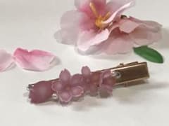 かわいい桜　シンプルminiヘアクリップ  スワロ付きピンクのサムネイル