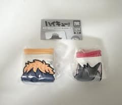 ハイキュー!! アニマルマスコット あっぷりけポーチ クロオネコ　ヒナガラスのサムネイル