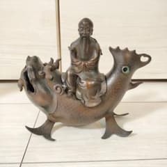古銅製 仙人乗鯉 香炉 金属工芸 - メルカリ