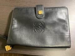 ロエベ　クラッチバッグ　レザー　ブラックのサムネイル