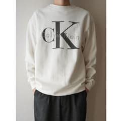 値下げ】90s Calvin Klein ロゴスウェット カナダ製 XL相当 - メルカリ