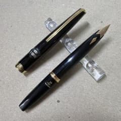 新品 廃盤 PLATINUM プラチナ 万年筆 18k ショート ブラック 細軟