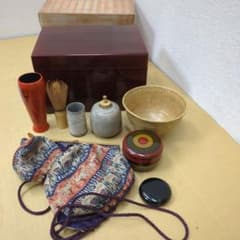 茶箱セット　茶道具　木製漆器　茶器一式　茶会　お稽古　抹茶碗 茶道具セット 茶箱 木製 漆器 抹茶碗 茶筅筒 茶器 棗 いろいろ一式