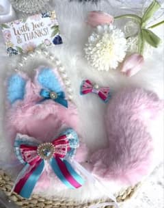 ❤︎ぬい服 狼耳 10-12cm ピンク パールストラップ付き❤︎ 44 - メルカリ