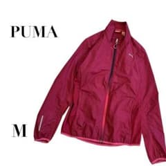 プーマ ランニングジャケット アウター　軽量 ジップアップ 赤系ピンク　M