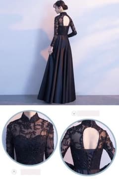 ロングドレス レース 黒のサムネイル