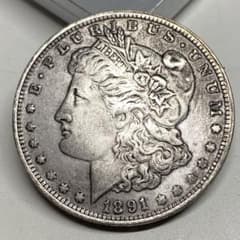 アメリカ 1ドル銀貨 モルガンダラー 1891年 古銭 1891年 モルガンダラー 1ドル アメリカ文化コイン - メルカリ