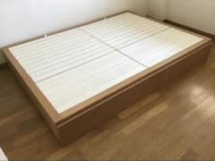 無印良品　MUJI 収納ベッド ベットフレーム　オーク材　ダブルのサムネイル