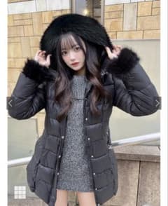 GRLベルト付きファーAラインダウンコート【kd79】のサムネイル