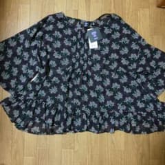 花柄プリントチュニックの七分袖のサムネイル