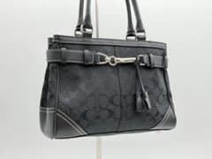 Y2K✨COACH シグネチャー バッグ ハンプトンズ 黒 タッセル付き - メルカリ