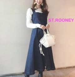 美品★ST.ROONEY スタイルアップ デニムジャンパースカート ワンピースのサムネイル