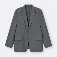 GU ウォッシャブルテーラードジャケット グレー メンズ S 着用1回　美品のサムネイル