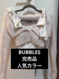 【完売品】BUBBLESショルダーリボンアンサンブル　ピンク×ホワイトのサムネイル